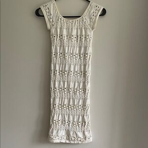 Arden B Cream Crochet Midi Dress